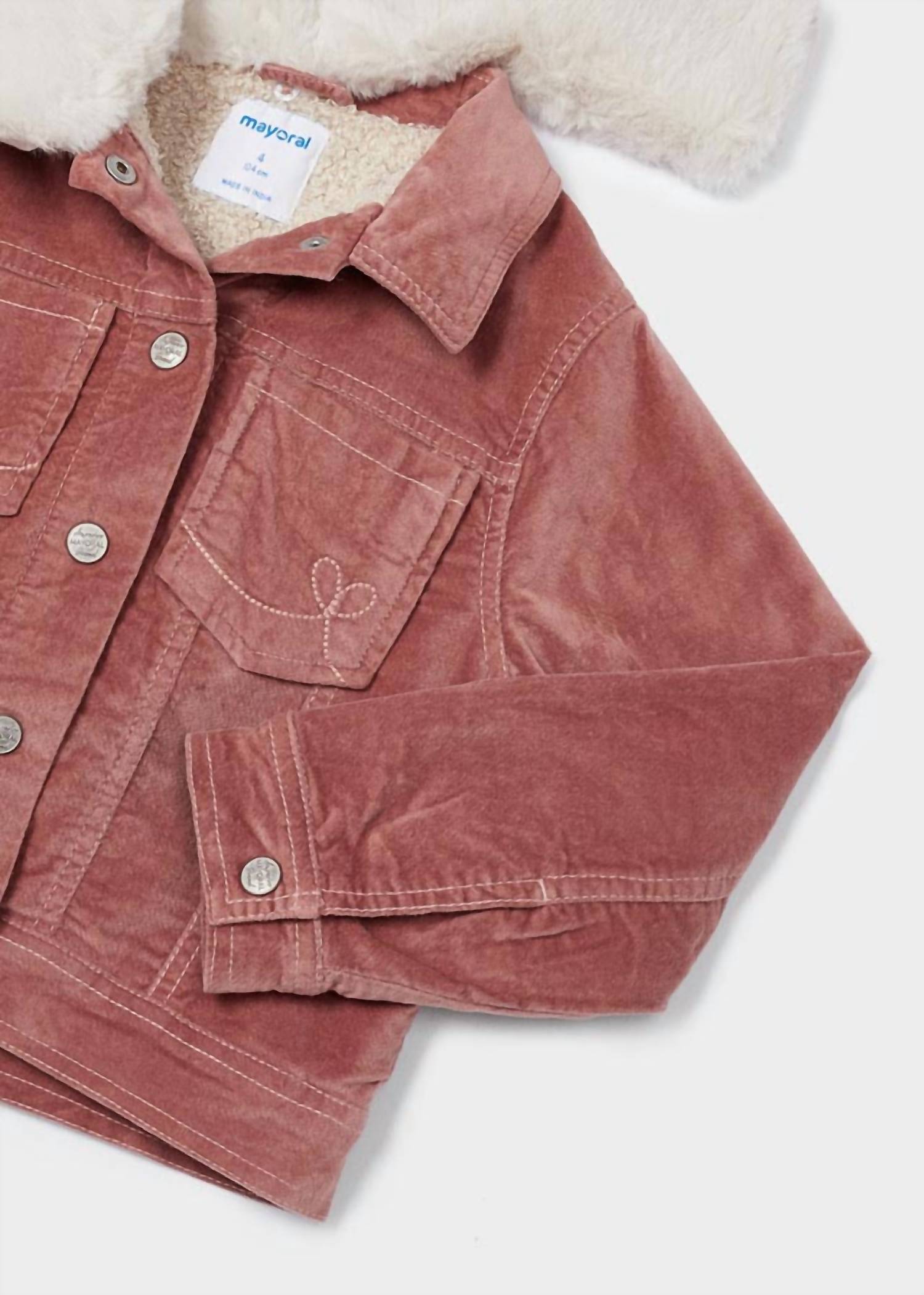 Mayoral - Kid's Faux Fur & Corduroy Jacket