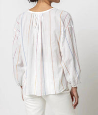 Lilla P - Bracelet Sleeve Shirred Blouse