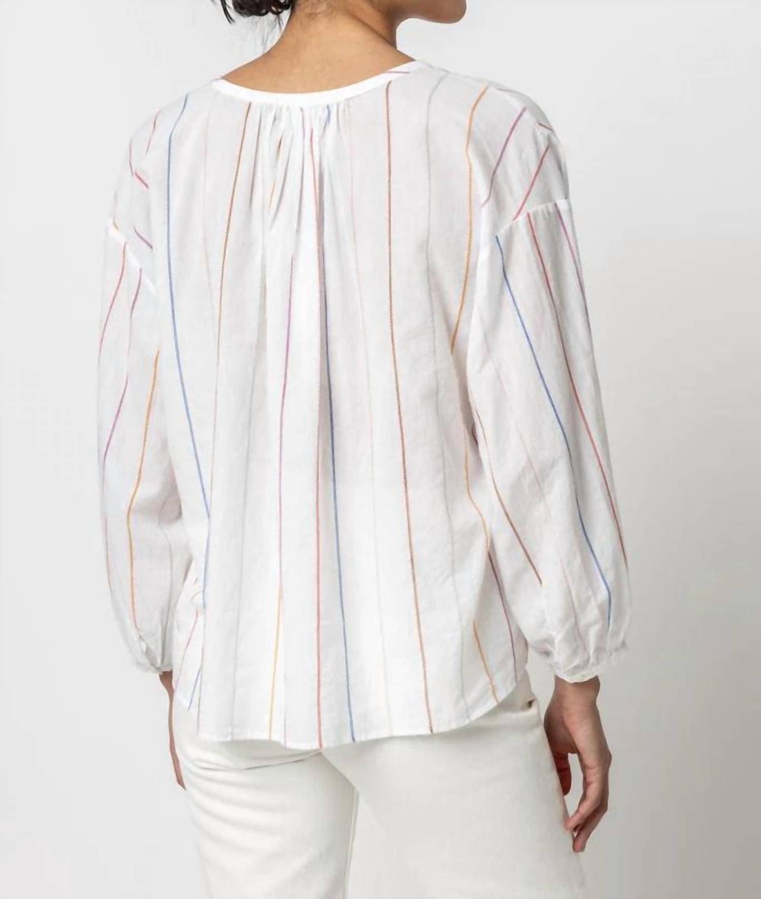 Lilla P - Bracelet Sleeve Shirred Blouse