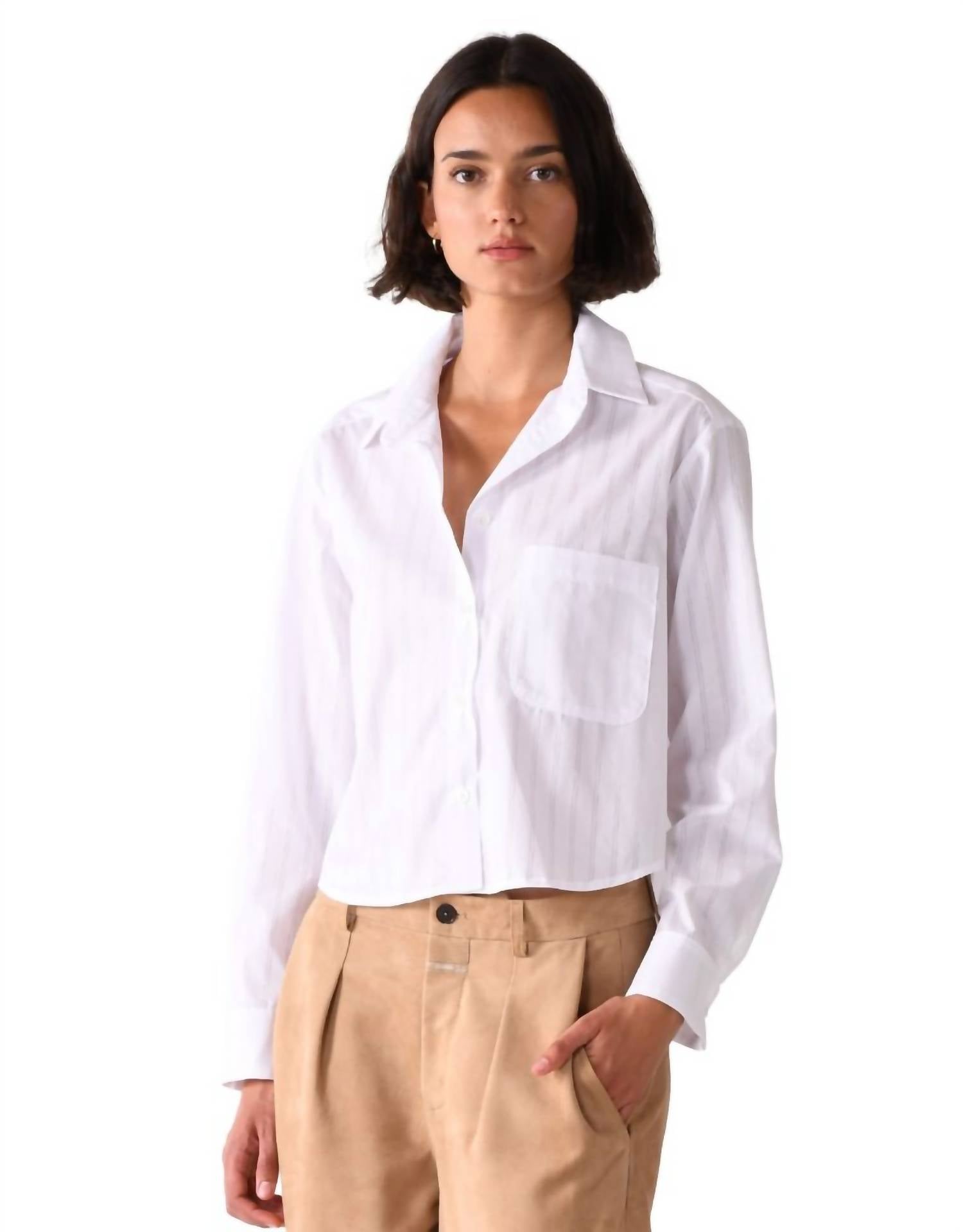 Cissa - Belle Needle Stripe Long Sleeve Shirt