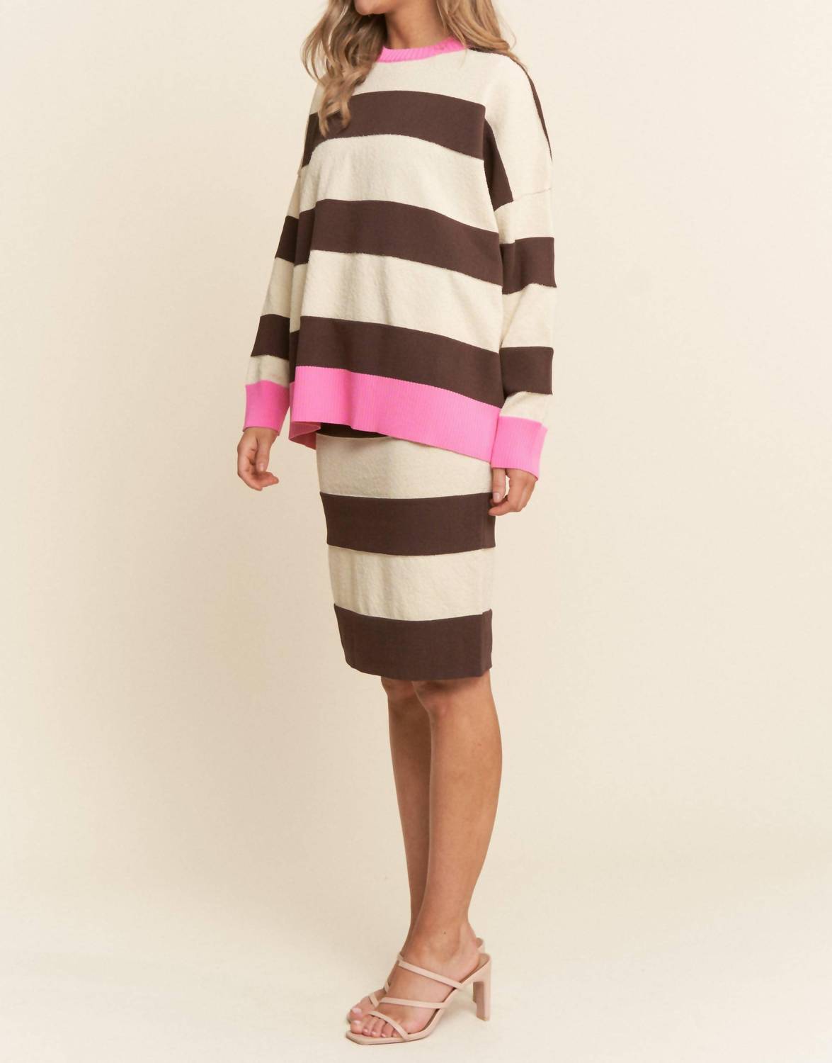 J.Nna - Lisa Striped Soft Knit Sweater