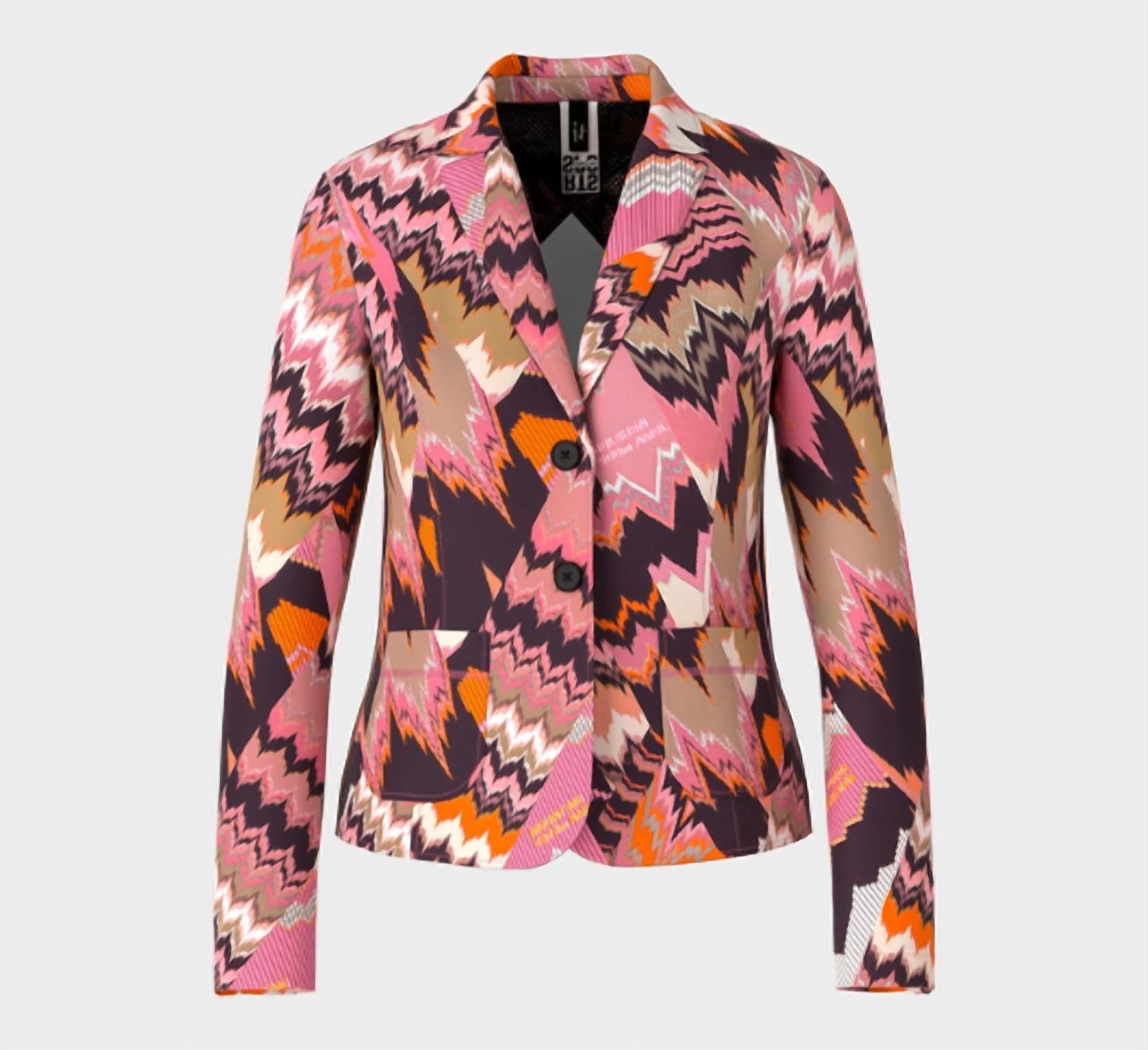 Marc Cain Mountain Air Printed Blazer in bright orchid - women's jacket - view 6
