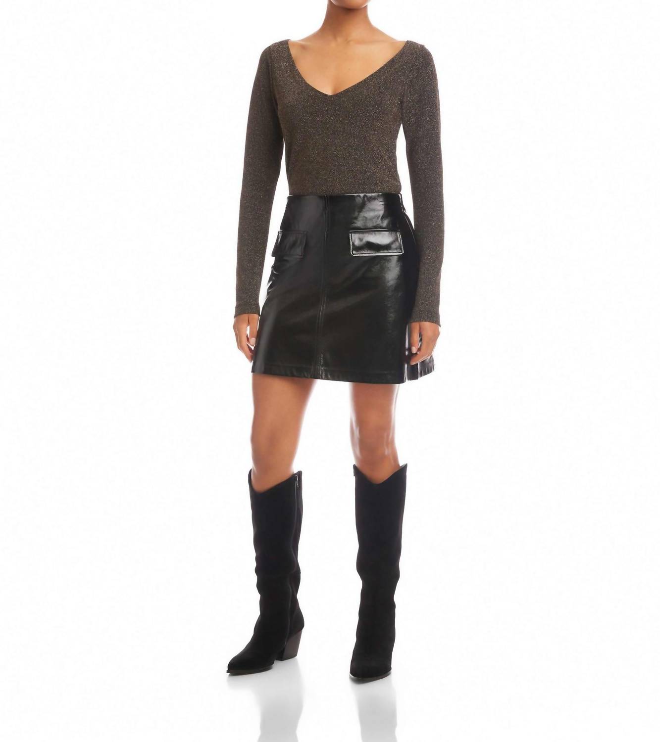Fifteen Twenty - Britney Patent Faux Leather Skirt