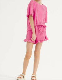 Good Girl - Girls Rib Knit Ruffle Set