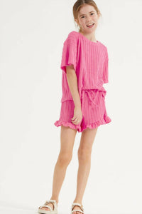 Good Girl - Girls Rib Knit Ruffle Set