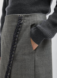 Tibi - Techy Bonded Wool Crochet Trim Skirt