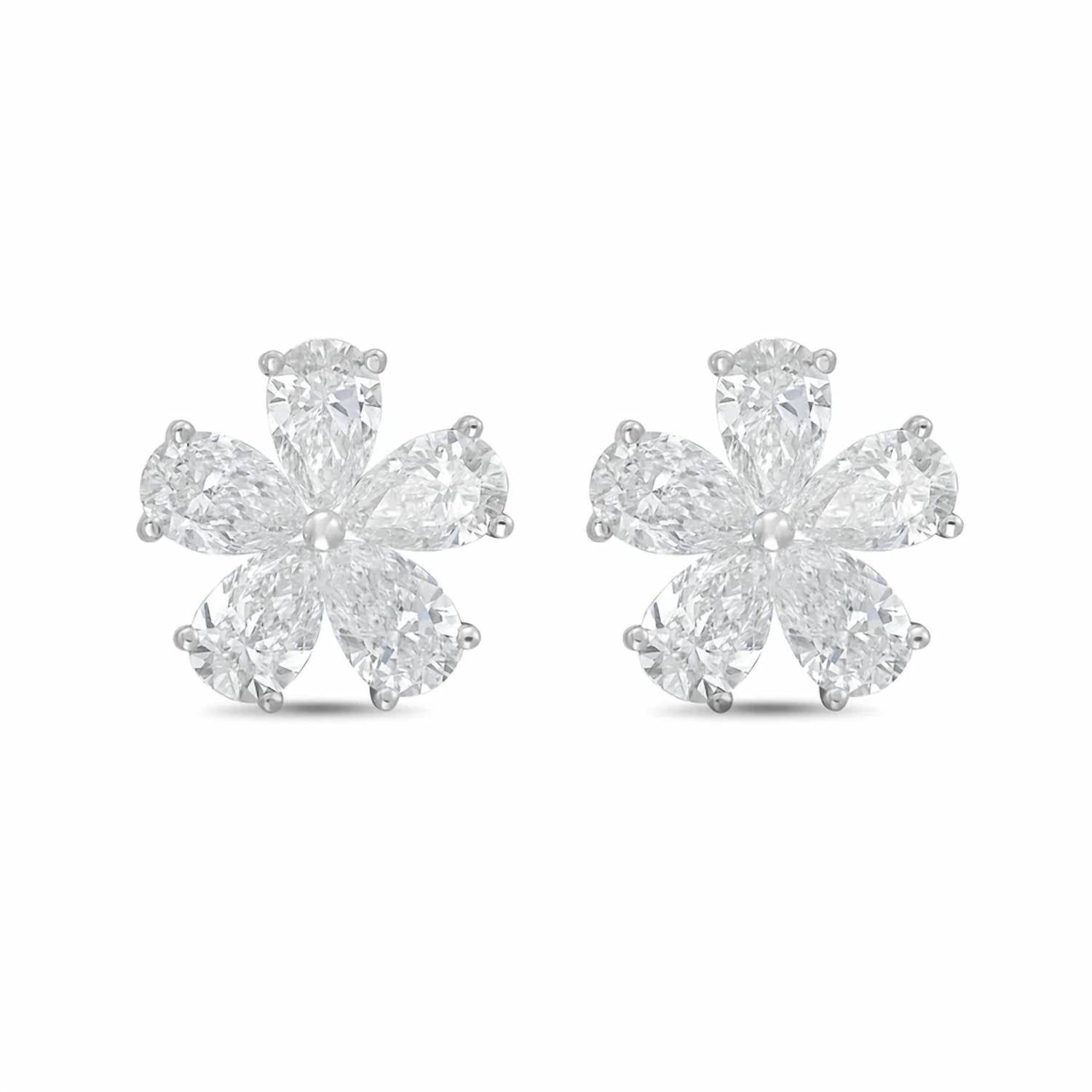 Diana M Jewels - Women's Pear Lab-Grown Diamond Stud Earrings (10.00 Ct TCW) - Bold