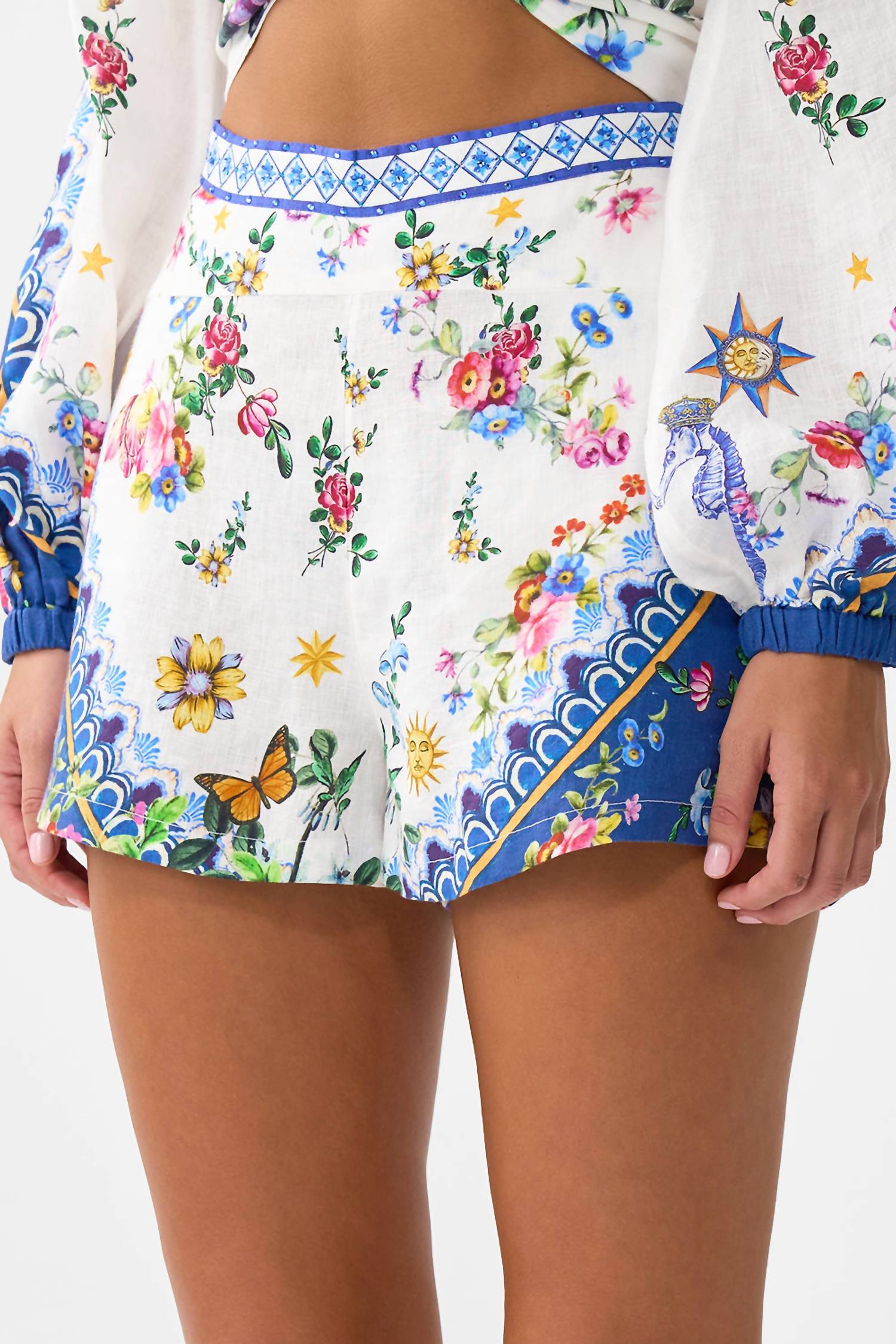 Camilla Wide Waistband Short in tiles darls - women's shorts - view 4