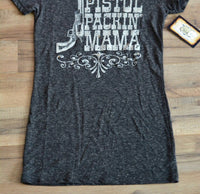 Cowgirl Justice Pistol Packin Mama Tee in black - women's t-shirt - view 4