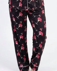 Shirley Stone - Short Sleeve Holiday Flamingo Pajama Set