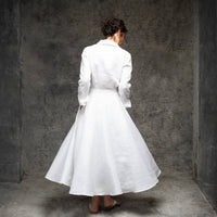 Maison Zoulias - Stella Linen Shirt Midi Dress