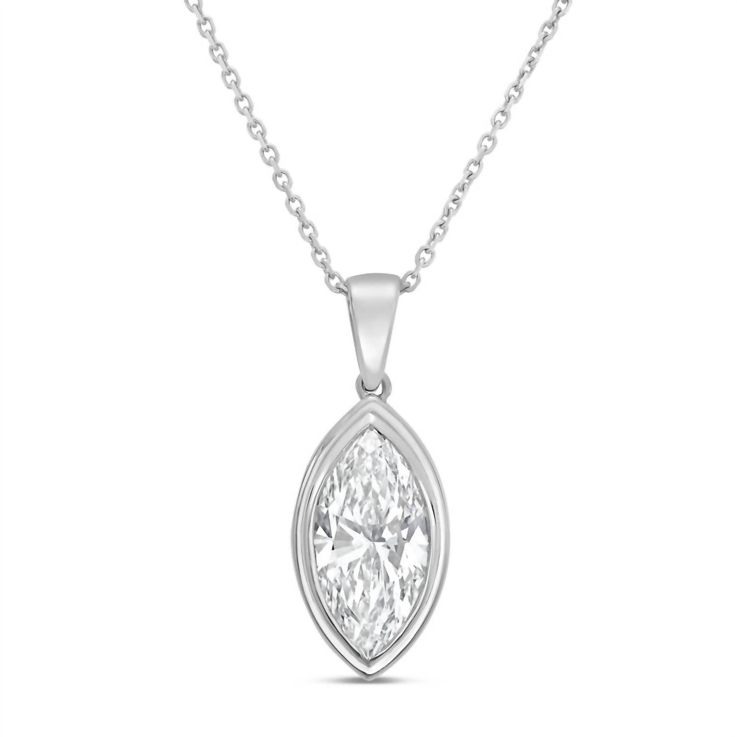 Diana M Jewels - Women's Marquise Lab-Grown Diamond Pendant Necklace (3.00 Ct) - Signature
