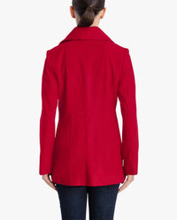 London Fog - Double Breasted Peacoat With Scarf