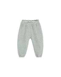 Rylee + Cru Kids' Relaxed Sweatpants in evergreen stripe - kids' joggers - alternate view