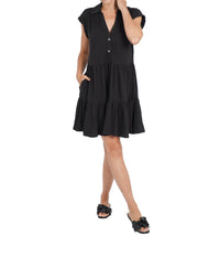 Love Token - Karla Linen Blend Short Shirtdress
