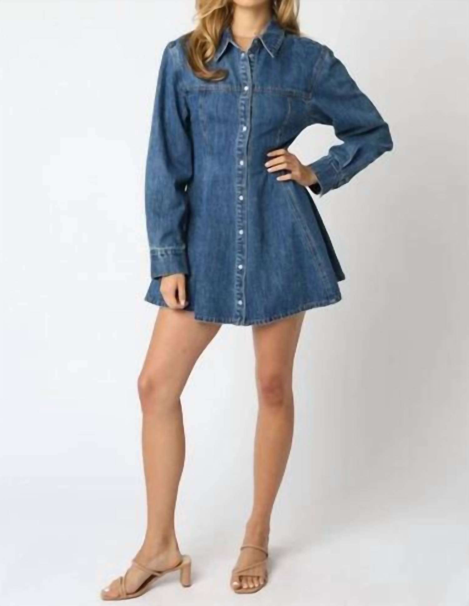 Olivaceous - Angelina Button Dress