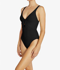 Robin Piccone - Ava Plunge Tie-front One-piece Swimsuit
