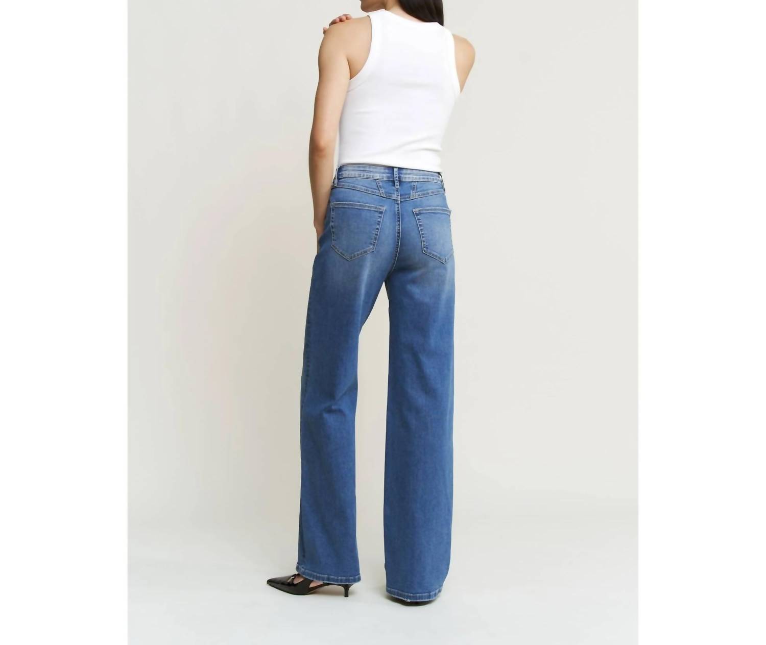 Mica Denim - High Rise Stretch Wide Leg Jeans
