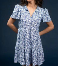 SMITH & QUINN Navy Dress in bluebonnet - women's dress - detail view