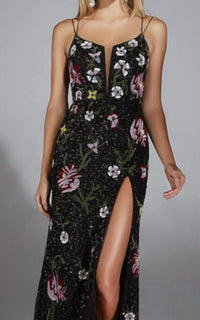 Alyce Paris - Hand-Beaded Floral Dress