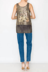 Origami - Sequin & Chiffon Tank Top