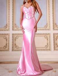 Jovani - Fitted Crystal Corset Prom Dress