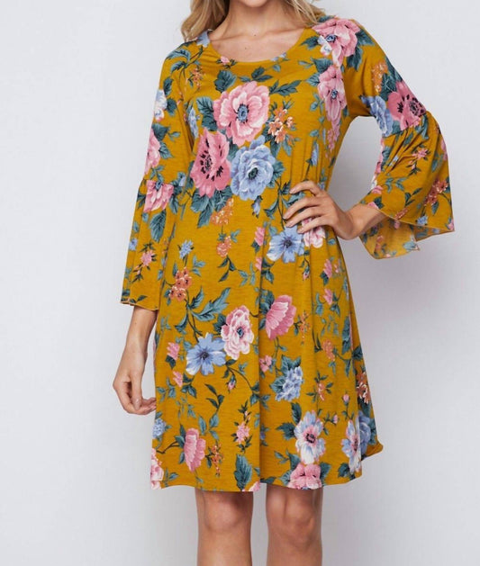 Honeyme - Floral Bell Sleeve Dress