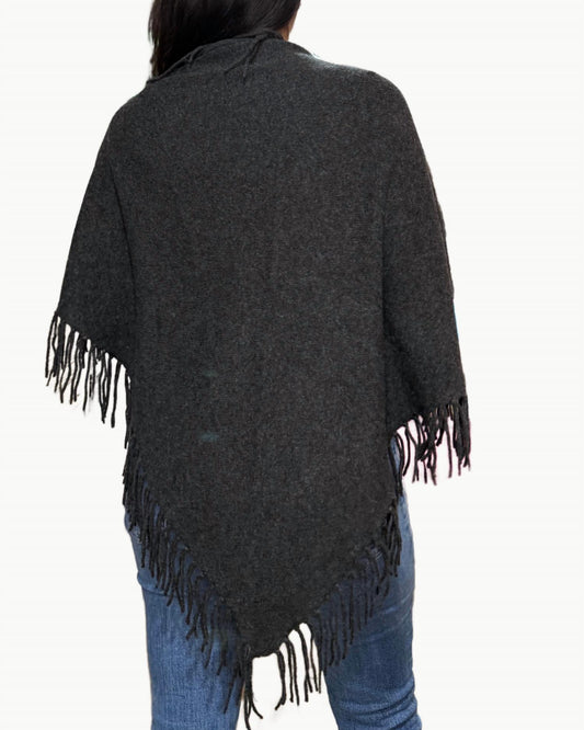 Minnie Rose - Women's Cashmere Fringe Shawl
