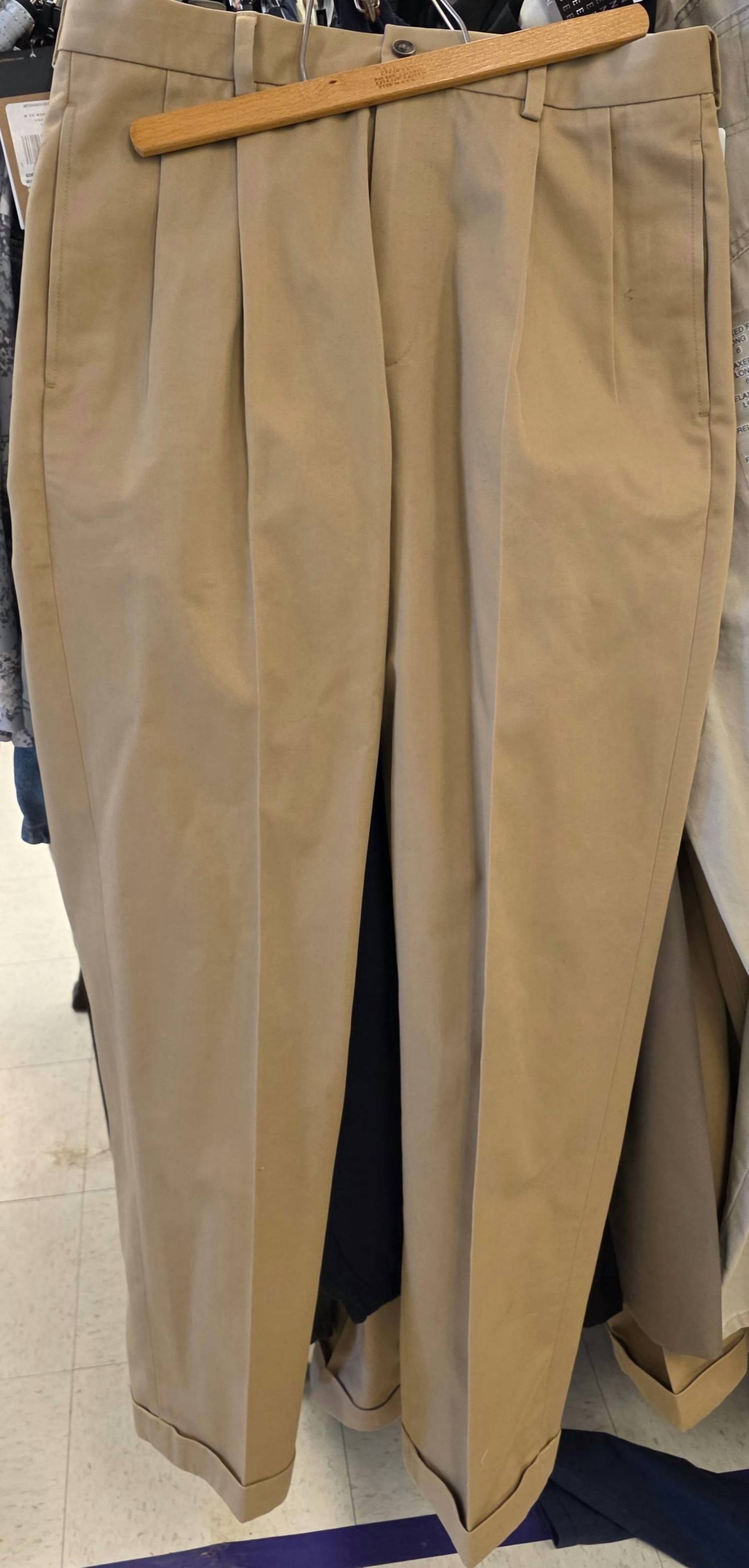 Brooks Brothers Men's Thompson Advantage Chino Pleated Pants in dark khaki - men's pants