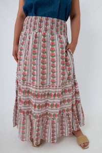 Thml - Carnation Smocked Waist Midi Skirt