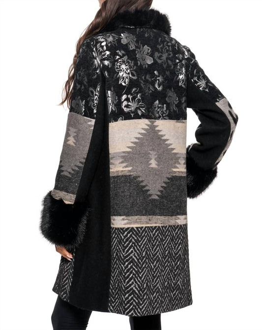 Adore - Mix Media Coat With Faux Fur