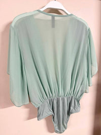 Venti6 - Women's Crossover Draped Bodysuit