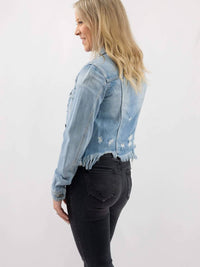 Hidden - Women's Uneven Hem Denim Jacket