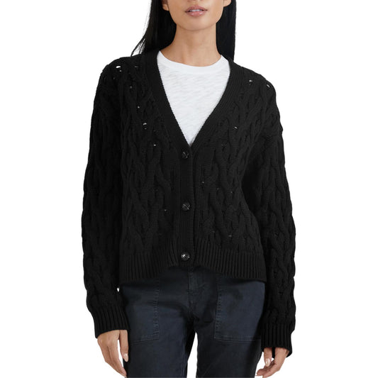 Atm - COTTON CASHMERE CABLE KNIT CARDIGAN