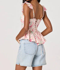 Astr - Baylin Corset Peplum Top