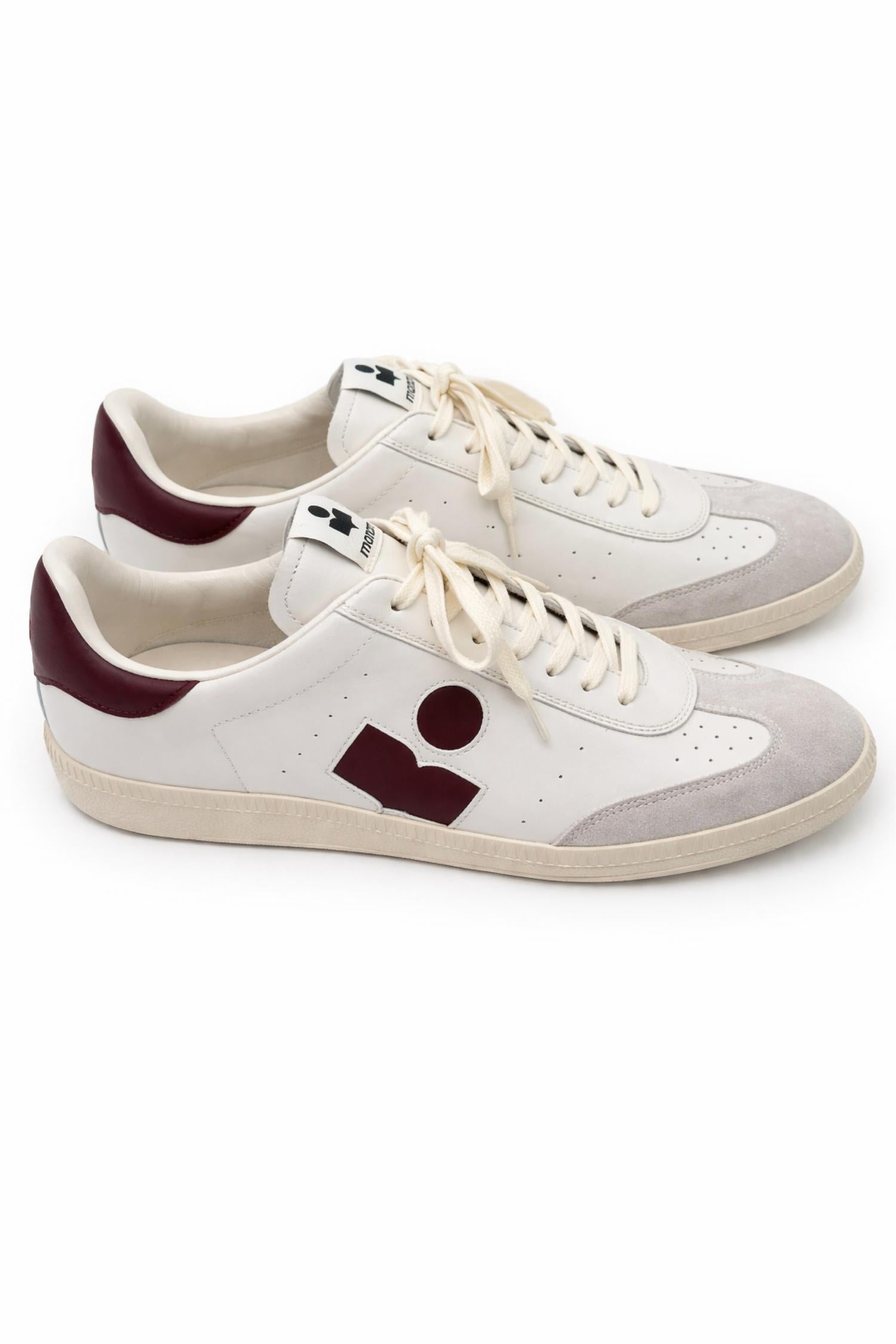 ISABEL MARANT Women's Bryce Sneaker in ecru burgundy - women's sneaker