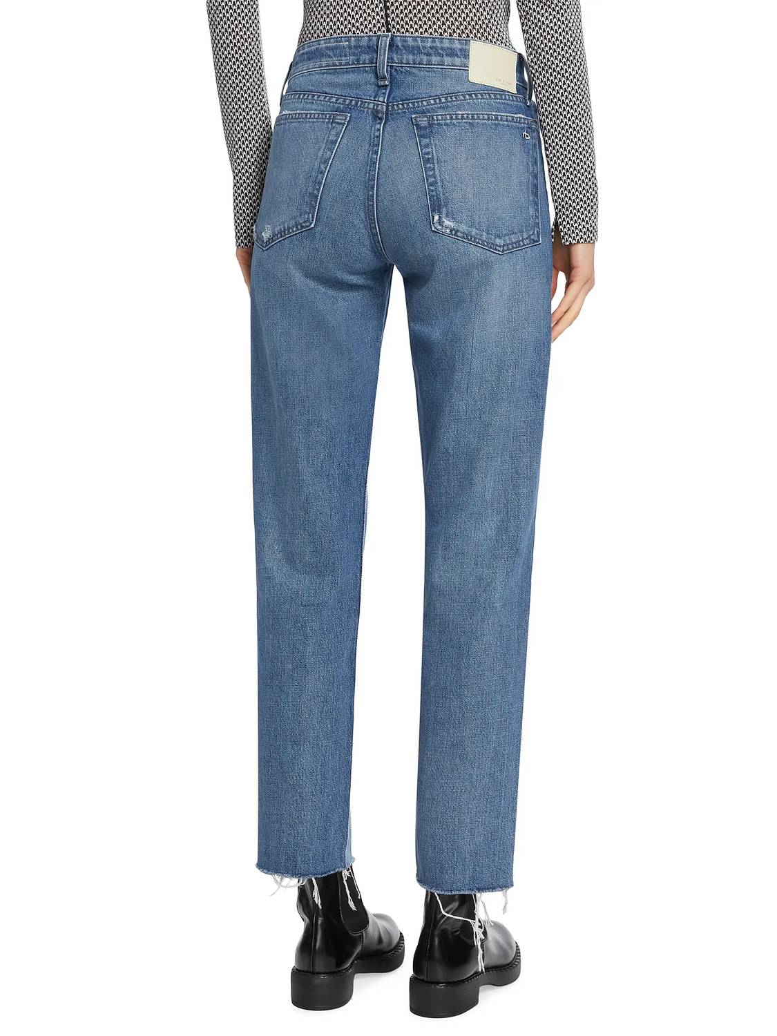 Rag & Bone - Dre Raw Hem Low Rise Baggy Jeans