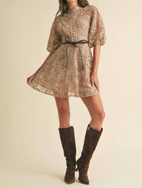 Eb Luxe - Kamilla Crochet Lace Mini Dress