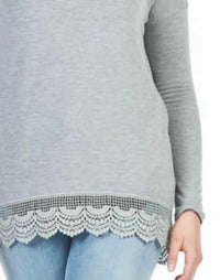 Papillon - Lace Trim High Low Sweater