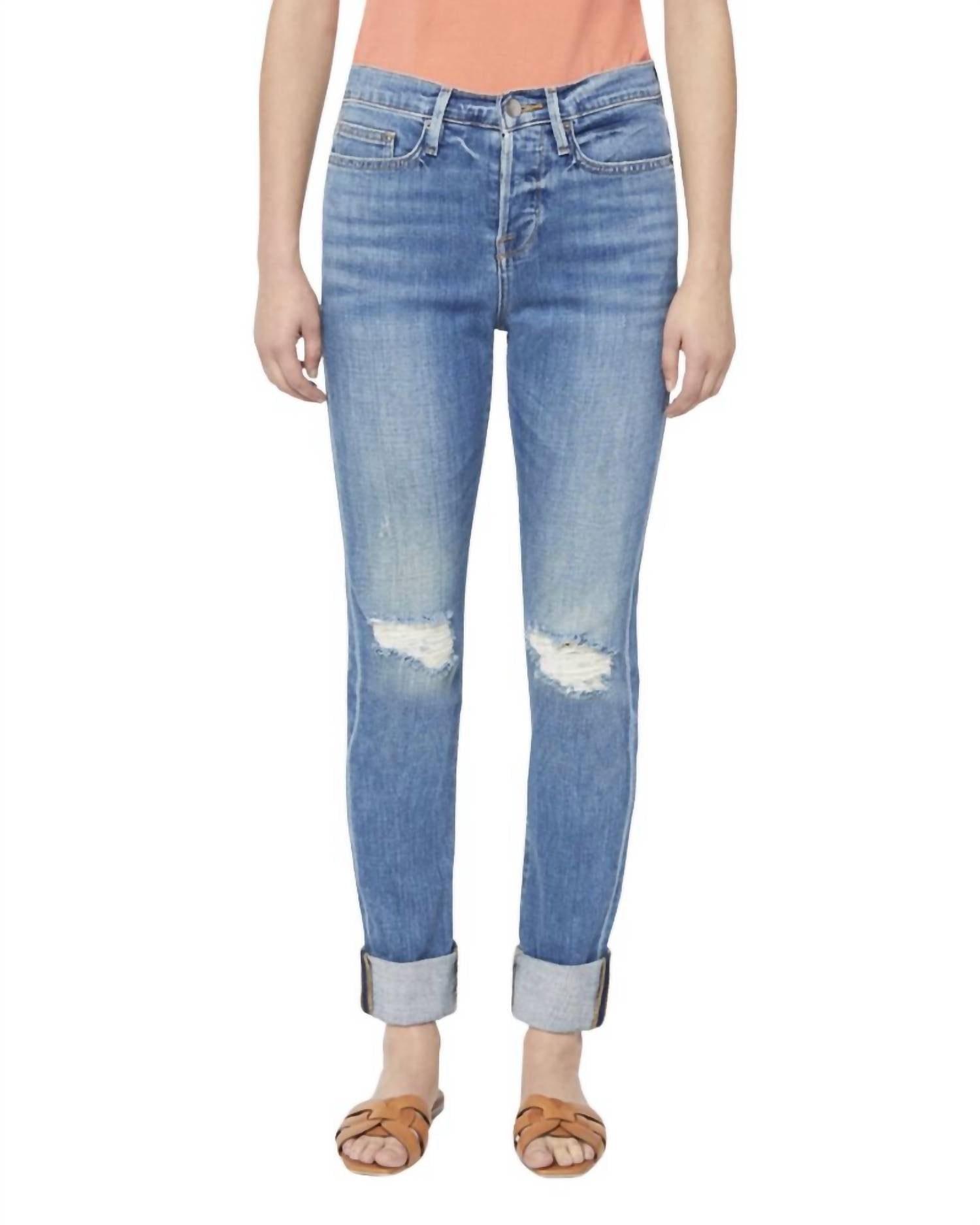 Frame - Le Beau Ankle Straight Leg Boyfriend Jeans