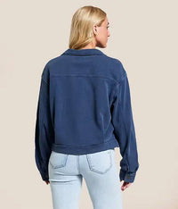 Z Supply Heritage Knit Jacket in indigo 2 - women's jacket - alternate view