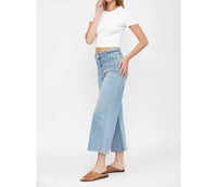 Mica Denim - Lucy Front Pocket Cropped Wide Leg Jeans