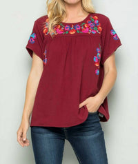 See And Be Seen - On The Border Embroidered Top