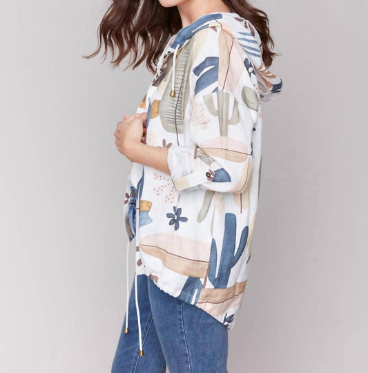 Charlie B - Hooded Roll-up Sleeve Duster Jacket