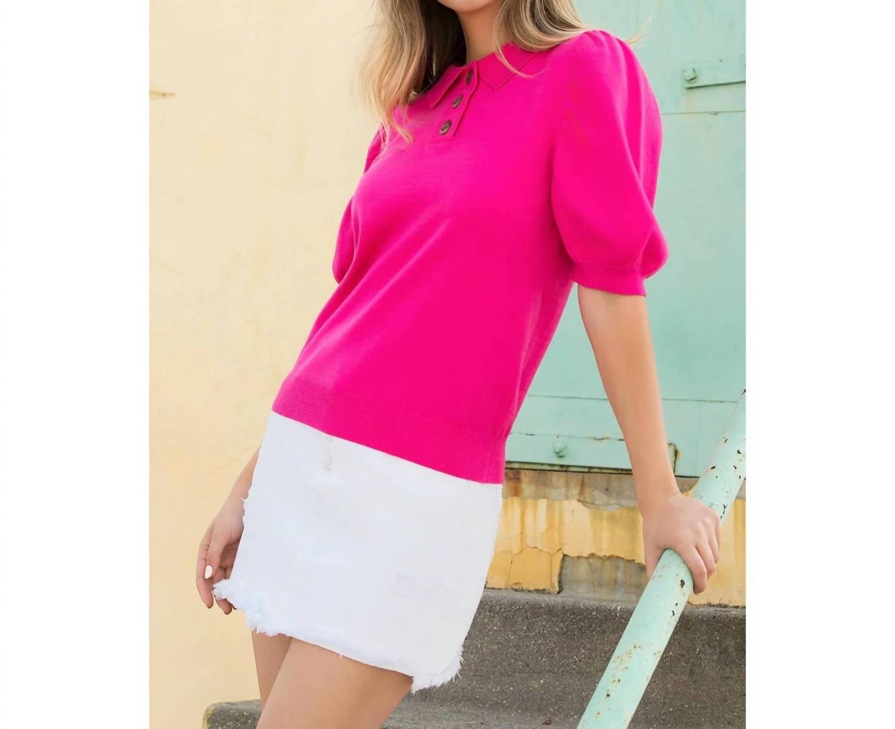 Thml - Collared Button Up Knit Top