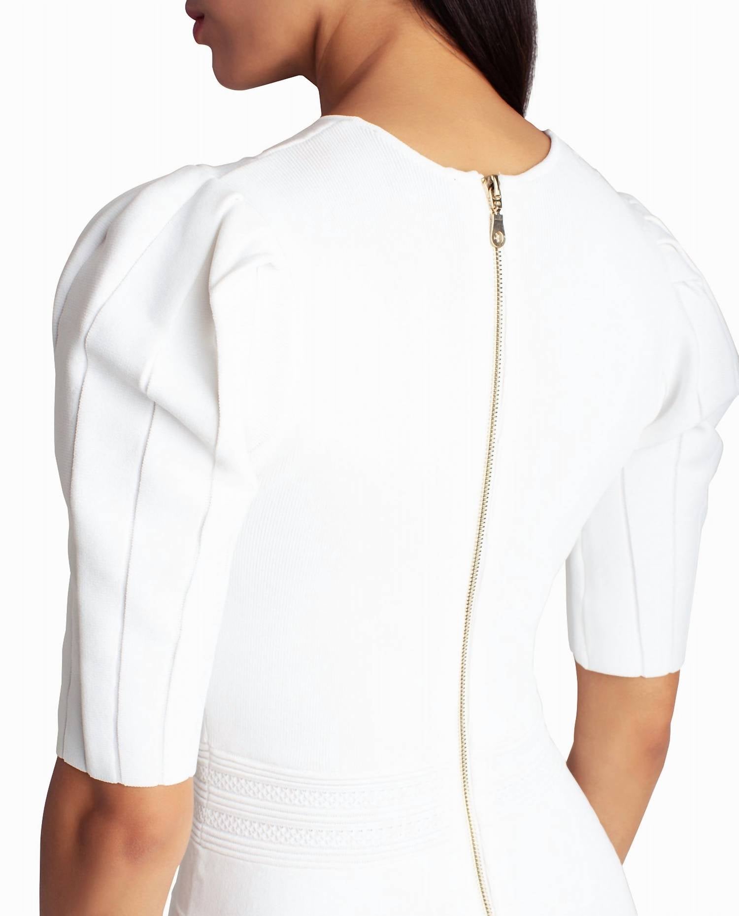 Nicole Miller - Jessie Pleated Shoulder A-Line Dress