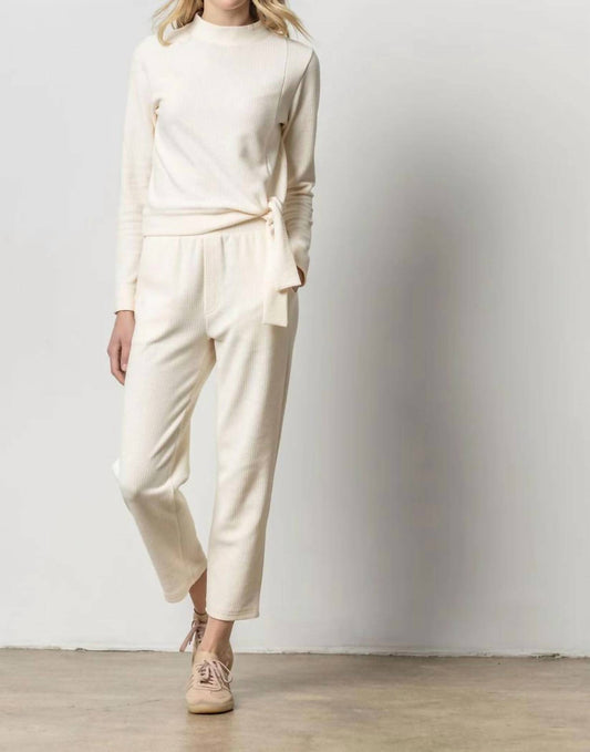 Lilla P - Tie Waist Mock Neck Top