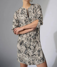 Joseph Ribkoff - Snakeskin Print Zip Front Mini Dress
