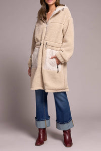 Tribal - Long Sleeve Zip Front Coat With Hood