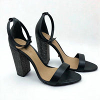 SCHUTZ Women's Embellished Block Heel Sandal in black - women's sandal
